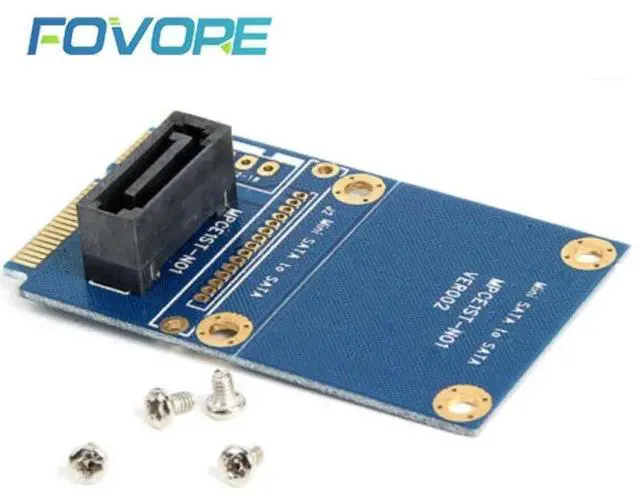 Alt view image 5 of 6 - WRIARICH Mini SATA mSATA to 7Pin SATA III Interface Extension Riser Card Adapter Board 6Gbps Module