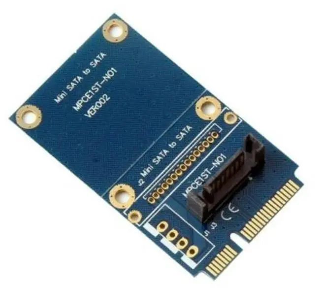 Alt view image 6 of 6 - WRIARICH Mini SATA mSATA to 7Pin SATA III Interface Extension Riser Card Adapter Board 6Gbps Module