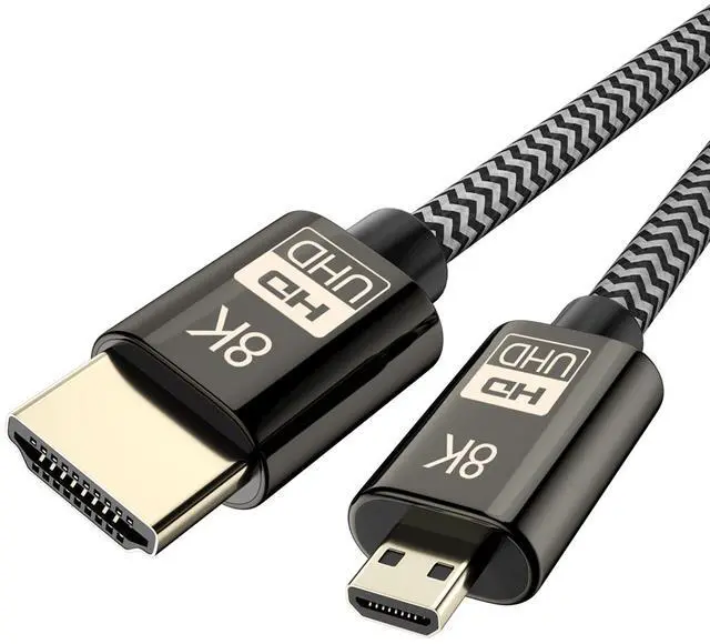 Main image of WRIARICH Micro HDMI to HDMI 2.1 8K Cable High Speed 8K@60Hz 4K@120Hz Male to Male Ultra HD HDR Adapter for Digital Cameras, camcorders, Tablets and Other Devices with Micro HDMI 1.5M