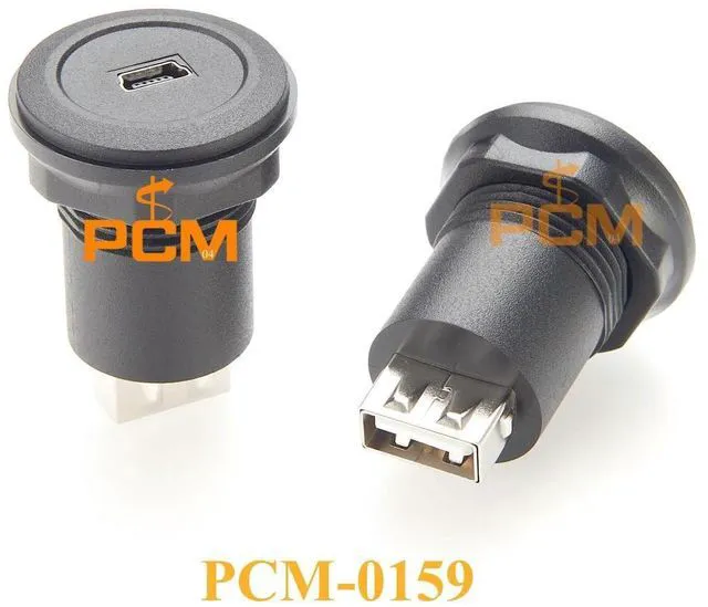 Main image of WRIARICH USB-A to Mini-USB Flush mount adapter USB 2.0 480Mbps USB to Mini-USB converter compatible with Schlegel round panel mount