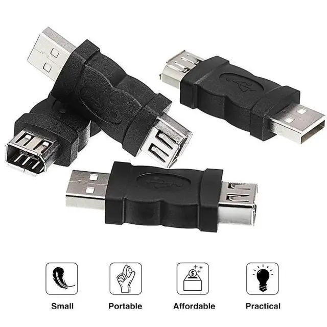 Alt view image 3 of 3 - WRIARICH Firewire IEEE 1394 6-pin female to USB 2.0 Type A male Adapter adapter Camera Phone MP3 Player PDA Camera black
