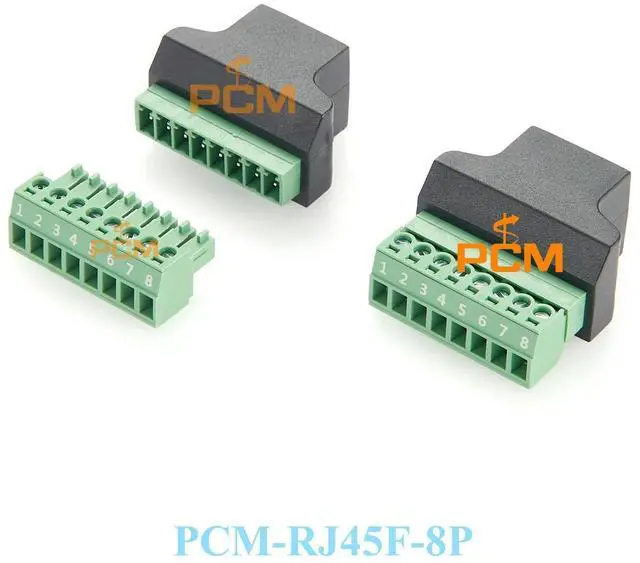 Alt view image 3 of 3 - WRIARICH rj45 to screw terminal Block 8p connector ethernet rj45 Male Female to 8 pin screw terminal network adapter cable for CCTV DVR