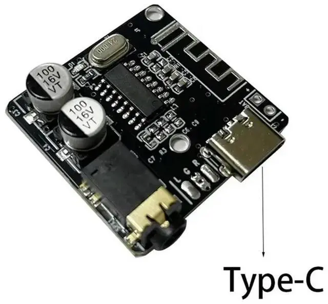 Alt view image 3 of 3 - WRIARICH Audio Receiver Board Bluetooth 5.0 MP3 Lossless Decoder Stereo Music Module 3.7-5V Type-C