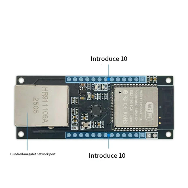 Alt view image 2 of 3 - WRIARICH ESP32-ETH Embedded Serial Port Networking Module ESP32-ETH Bluetooth-Compatible Ethernet Combo Gateway MCU Mo