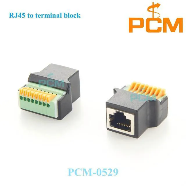 Alt view image 2 of 3 - WRIARICH RJ45 terminal block RJ45 Spring terminal block 8 port Network Adapter Connector Cable Ethernet RJ45 Female for CCTV DVR DMX