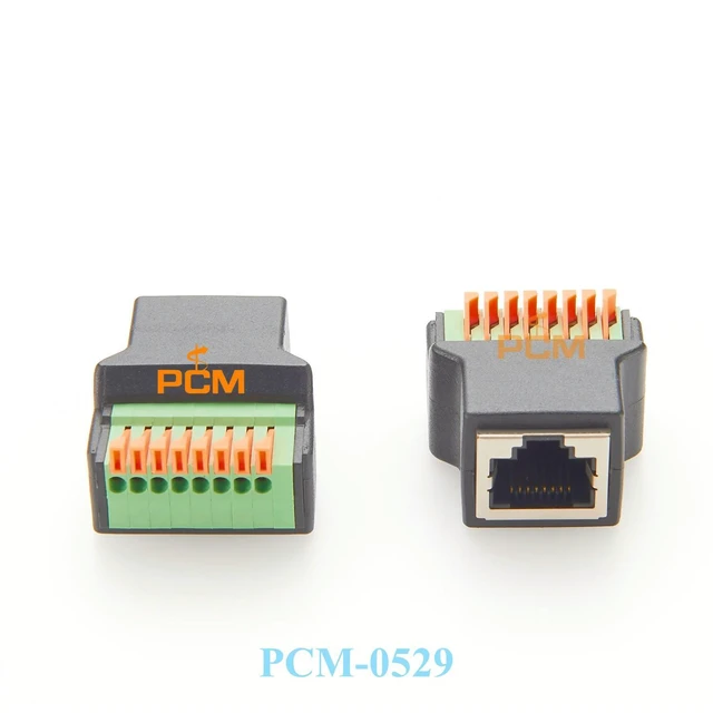 Alt view image 3 of 3 - WRIARICH RJ45 terminal block RJ45 Spring terminal block 8 port Network Adapter Connector Cable Ethernet RJ45 Female for CCTV DVR DMX
