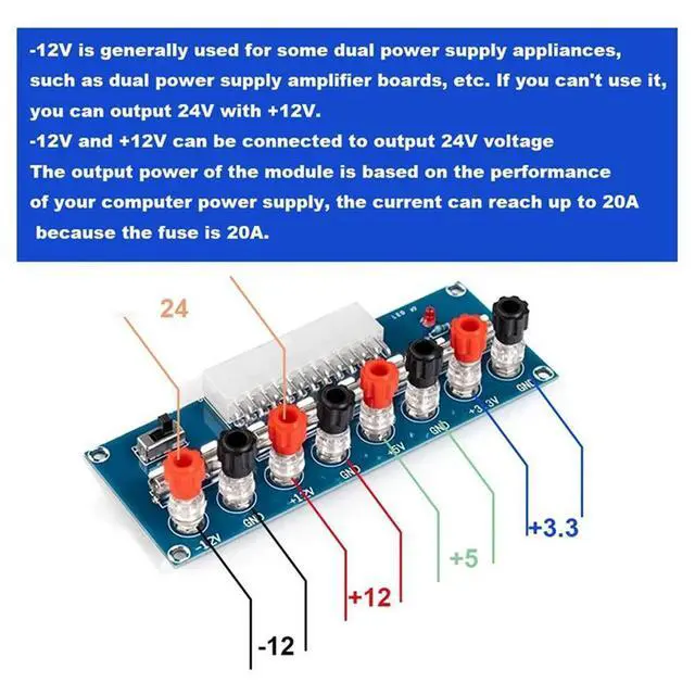 Alt view image 3 of 3 - WRIARICH XH-M229 Desktop Computer Chassis Power Supply ATX Transfer Board Power Lead Module Power Output Terminal Module 24Pin