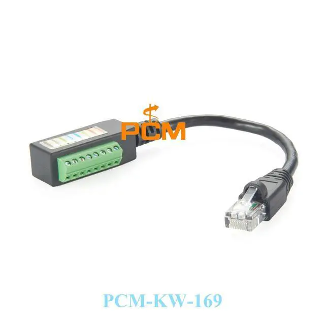 Alt view image 2 of 3 - WRIARICH CAT5E RJ45 Male to Terminal Block cable, Solderless RJ45 to 8 pin terminal block adapters with 20cm Pigtail Cable