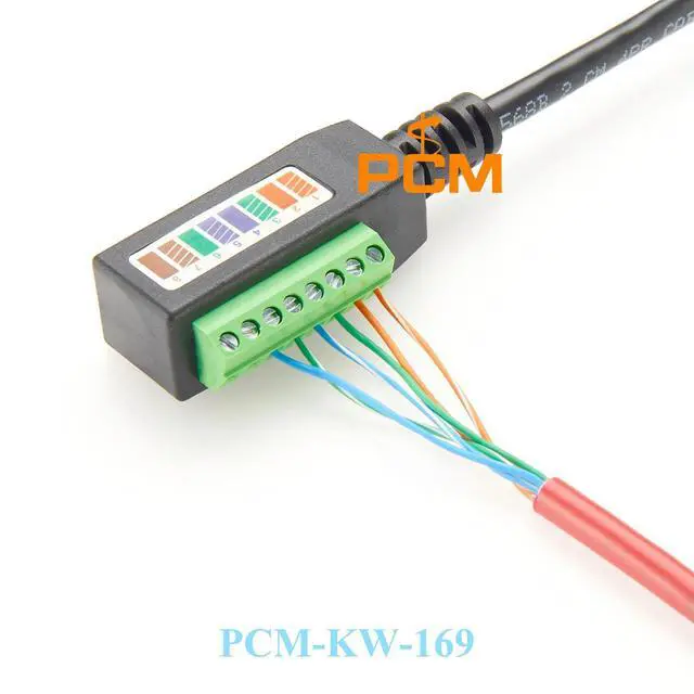 Alt view image 3 of 3 - WRIARICH CAT5E RJ45 Male to Terminal Block cable, Solderless RJ45 to 8 pin terminal block adapters with 20cm Pigtail Cable