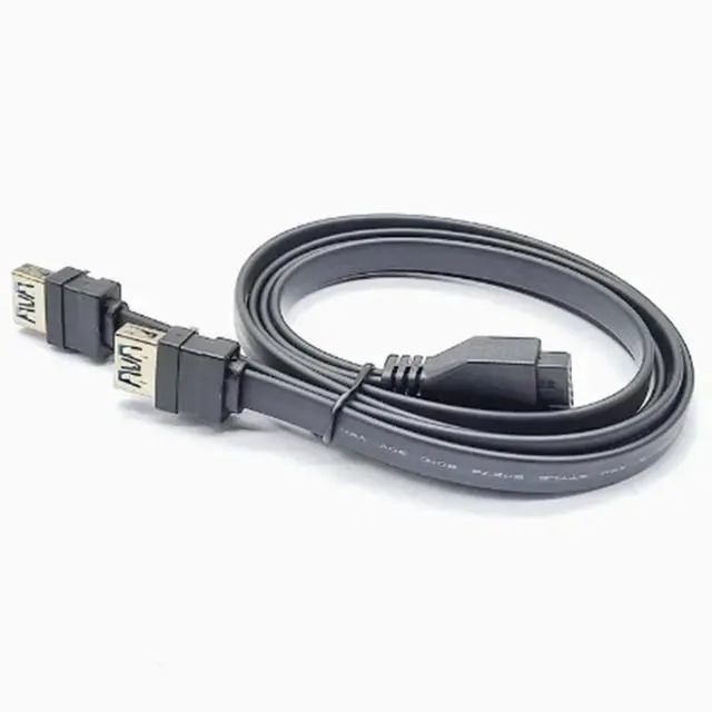 Alt view image 2 of 3 - WRIARICH 0.6m High Speed Front Panel Cable Adapter 20Pin to 2 Port USB 3.0 with Fixed Foot for PC Desktop Computer Case Chassi
