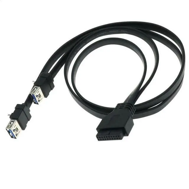 Alt view image 3 of 3 - WRIARICH 0.6m High Speed Front Panel Cable Adapter 20Pin to 2 Port USB 3.0 with Fixed Foot for PC Desktop Computer Case Chassi