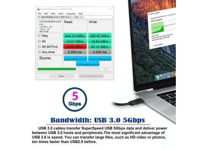 Alt view image 3 of 7 - WRIARICH CY Cable Micro USB3.0 Single Screw Locking to USB3.0 Data 5Gbps Power Cable for VR Industrial Camera Computer (8.0m with Chipset)