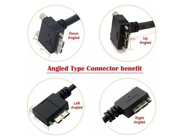 Alt view image 7 of 7 - WRIARICH CY Cable Micro USB3.0 Single Screw Locking to USB3.0 Data 5Gbps Power Cable for VR Industrial Camera Computer (8.0m with Chipset)