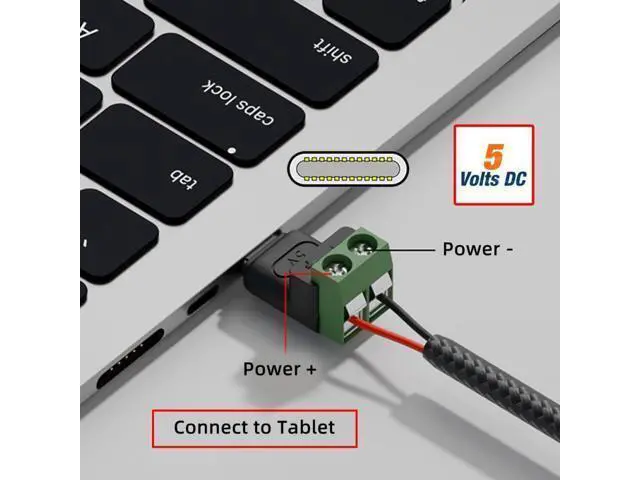 Alt view image 6 of 7 - WRIARICH Vszerda 5pcs/Set 2Pin Terminal Input to Type-C Male Plug Output Connector Fast Charge Adapter DIY OEM Repair Solderless Connector DC 5V USB2.0 Power