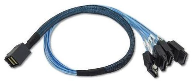Alt view image 7 of 7 - WRIARICH Vszerda Internal HD Mini SAS Cable SFF-8643 to 4 SATA Digital Black Cord (1 Cable, 1 M / 3.2 Feet)
