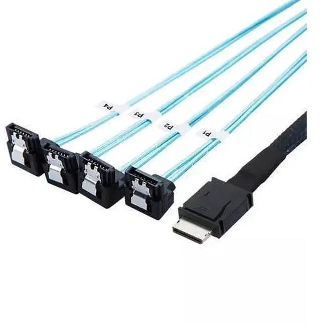 Alt view image 4 of 5 - WRIARICH Vszerda OCuLink PCI-Express SAS SFF-8611 4i to SATA 7P 90 Degree Adapter Cable 50CM