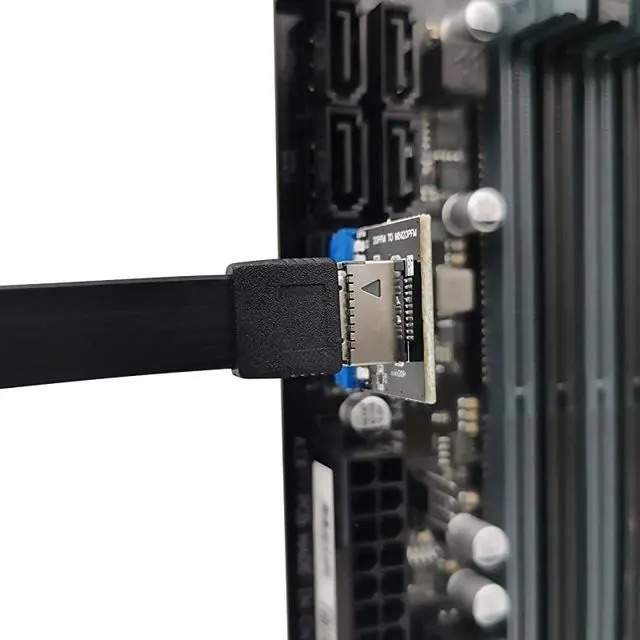 Alt view image 6 of 6 - WRIARICH USB 3.0 (3.1 Gen 2) Internal (19-Pin) Header to USB 3.1/3.2 Type-C (20-Pin) A-Key Front Panel Adapter