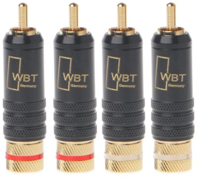 Main image of WRIARICH 4 Pcs WBT-0144 Gold Plated RCA Plug Lock Soldering o/Video Plugs Connector