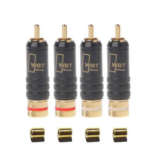 Alt view image 2 of 3 - WRIARICH 4 Pcs WBT-0144 Gold Plated RCA Plug Lock Soldering o/Video Plugs Connector