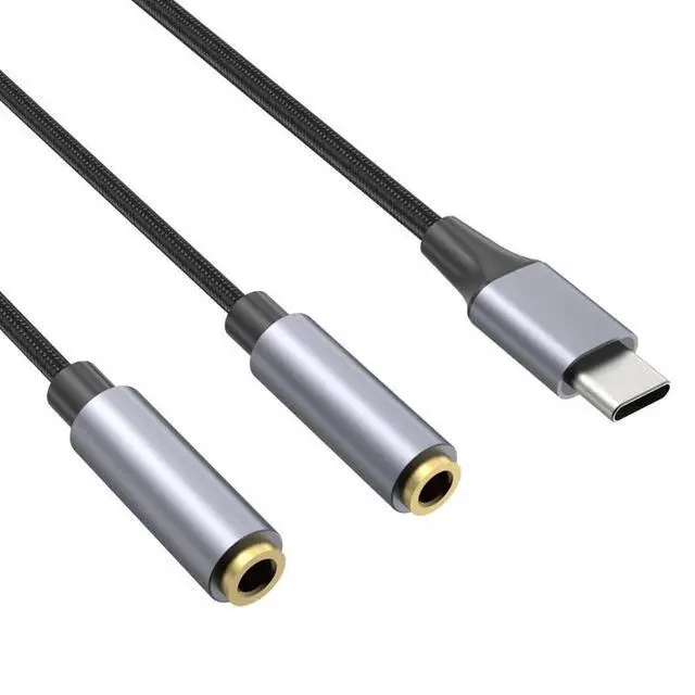 Alt view image 2 of 4 - WRIARICH Type C to Dual 3.5mm Jack AUX USB C Male to 3.5 Female Share Music Audio 2 Earphone Adapter Splitter Y Extender for Tablet Phone