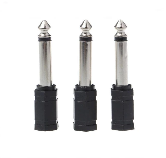 Main image of WRIARICH 3 Pcs 6.35mm 1/4" Mono Plug to 1/8" 3.5mm Jack Female Audio Converter Adapter