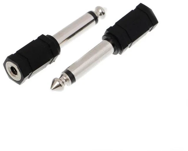 Alt view image 2 of 4 - WRIARICH 3 Pcs 6.35mm 1/4" Mono Plug to 1/8" 3.5mm Jack Female Audio Converter Adapter