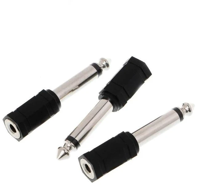 Alt view image 4 of 4 - WRIARICH 3 Pcs 6.35mm 1/4" Mono Plug to 1/8" 3.5mm Jack Female Audio Converter Adapter