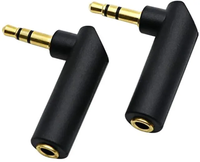 Main image of WRIARICH 2pack 3.5mm Angle Male to Female Audio Adapter, 90 Degree Right Angle Gold-Plated TRS Stereo Jack Plug AUX Connector Compatible