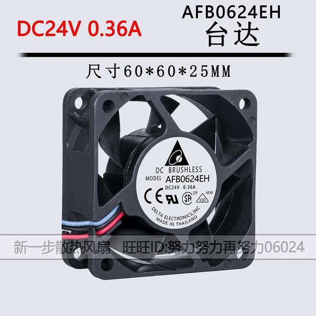 Main image of WRIARICH Delta Electronics AFB0624EH 4J44 DC 24V 0.36A 60x60x25mm Server Cooling Fan
