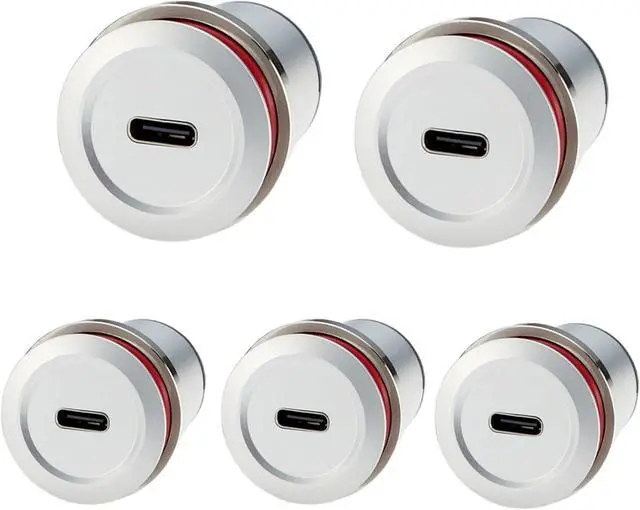 Main image of WRIARICH USB 2.0 to USB 3.1 C Embedded Panel Mount Connector USB Female to Type C Female Threaded Fixed Flush Mount Pass Through Converter for Data Transfer Fast Charging (5PCS)