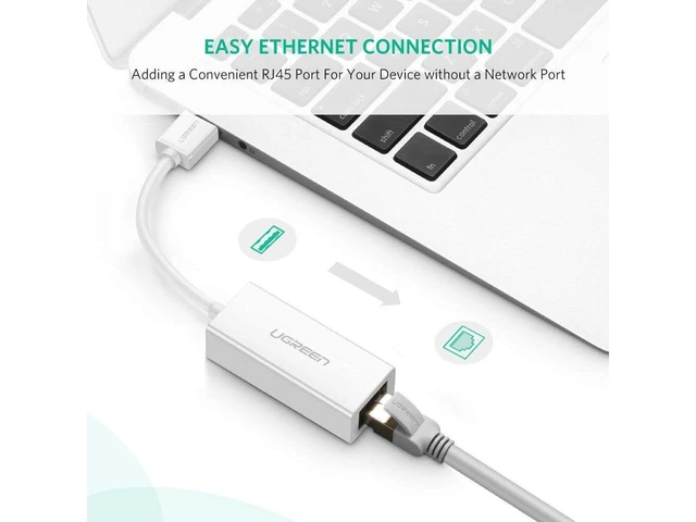 Alt view image 4 of 7 - Vszerda Ethernet Adapter USB 2.0 to 10/100 Network RJ45 Lan Wired Adapter for Nintendo Switch,Wii,Wii U,Macbook,Chromebook,Windows 10,8.1,Mac OS, Surface Pro, Linux ASIX AX88772 Chipset (White)
