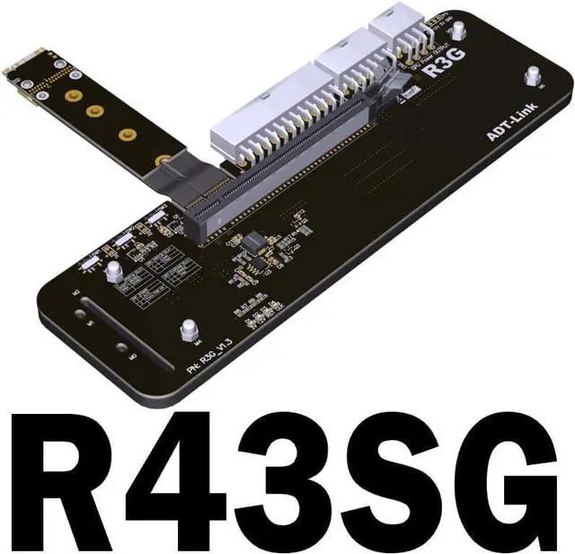 Alt view image 2 of 7 - WRIARICH ADTLINK M.2 NVMe Edge to PCIe x16 Connector eGPU Adapter R43SG 3.0 eGPU NUC/ITX/STX/Notebook PC Gaming (R43SG-50cm)
