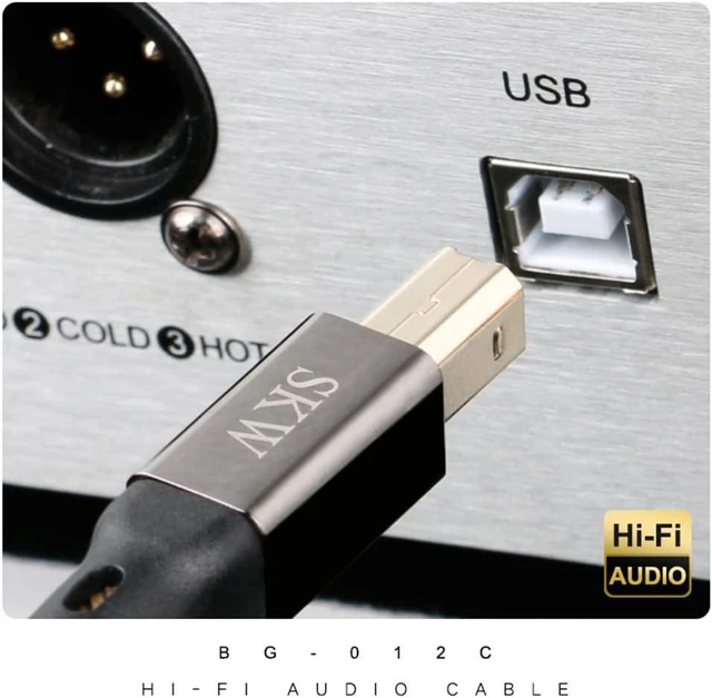 Alt view image 2 of 7 - WRIARICH SKW Audiophiles USB Printer Cable Type C/USB C to USB B High Speed DAC Decoder Cable 9.8ft / 3M
