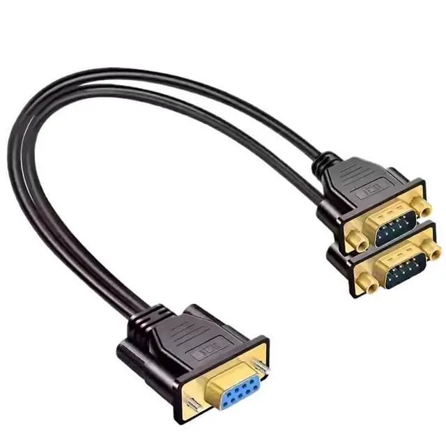 Alt view image 2 of 6 - WRIARICH DB9 9Pin Data Cable Male to Female for Cash Register POS Display Serial Cable Splitter Directly Connected COM 2 in 1 to2 Rs232(1.5m,Male to 2xFemale)
