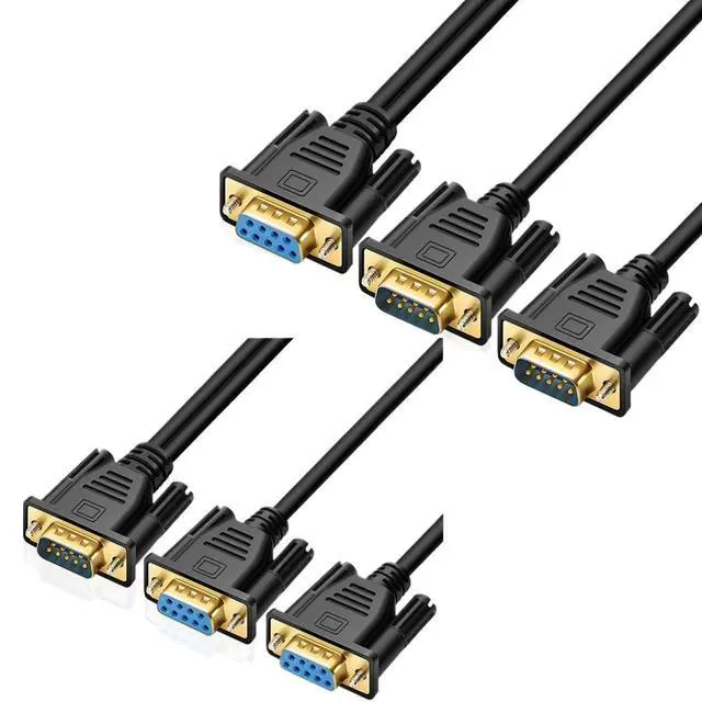 Alt view image 3 of 6 - WRIARICH DB9 9Pin Data Cable Male to Female for Cash Register POS Display Serial Cable Splitter Directly Connected COM 2 in 1 to2 Rs232(1.5m,Male to 2xFemale)