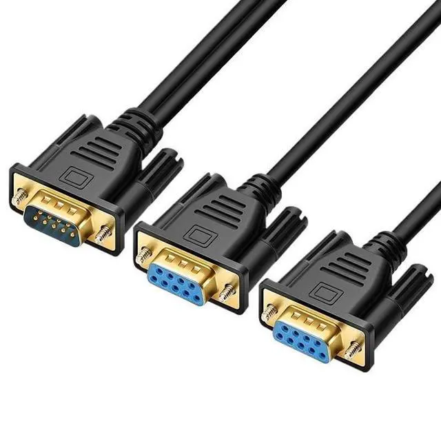 Alt view image 5 of 6 - WRIARICH DB9 9Pin Data Cable Male to Female for Cash Register POS Display Serial Cable Splitter Directly Connected COM 2 in 1 to2 Rs232(1.5m,Male to 2xFemale)