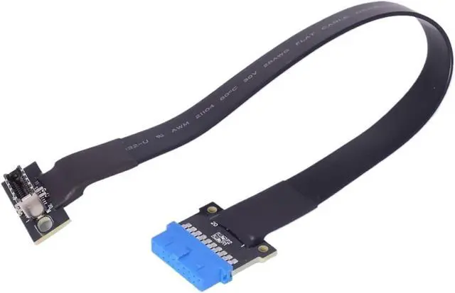 Alt view image 2 of 7 - WRIARICH Internal Type C USB3.1 Front Panel USB 3.0 Socket to Type-E 19/20P Header Flat Extension Adapter Ribbon Cable for PC Motherboard(10cm)