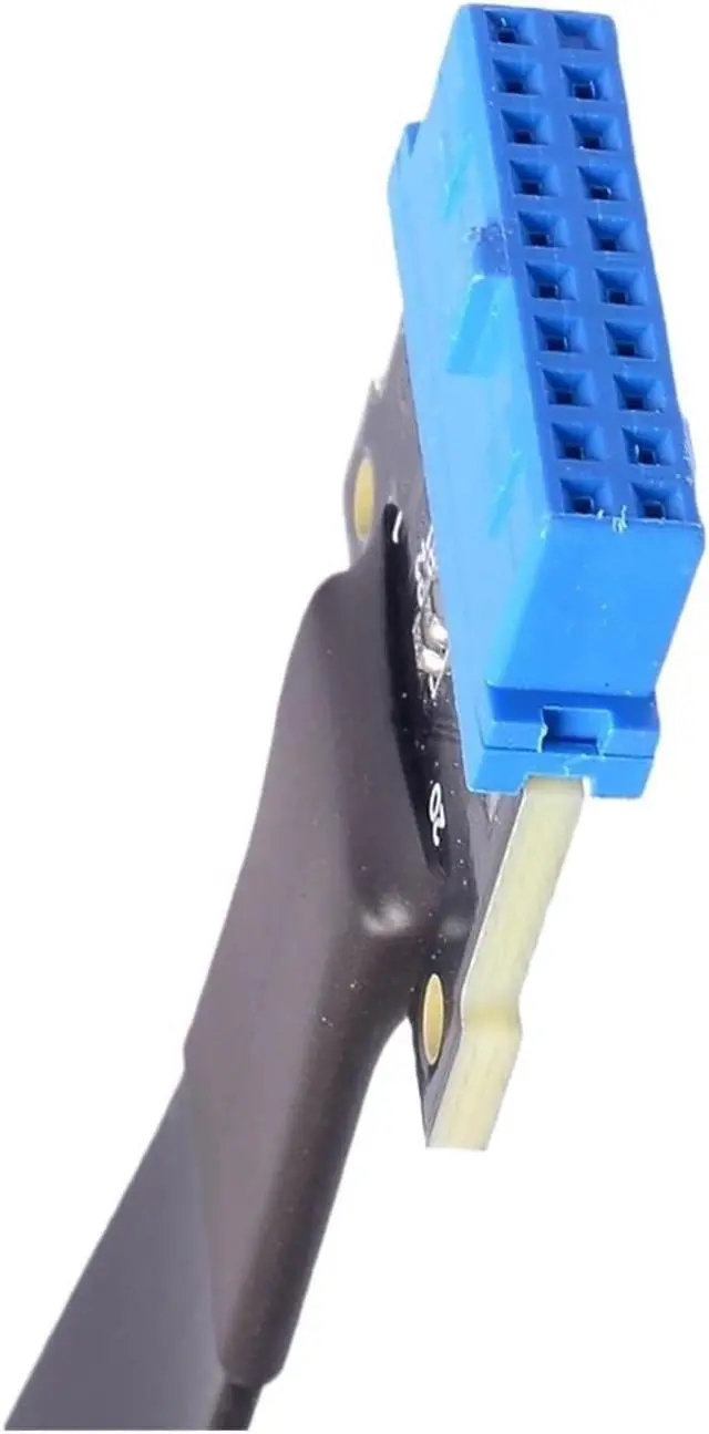 Alt view image 4 of 7 - WRIARICH Internal Type C USB3.1 Front Panel USB 3.0 Socket to Type-E 19/20P Header Flat Extension Adapter Ribbon Cable for PC Motherboard(10cm)