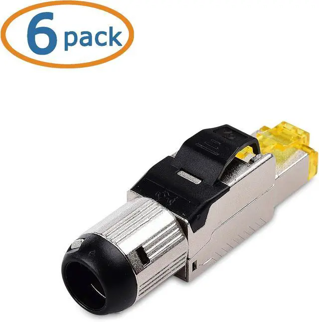 Alt view image 2 of 6 - WRIARICH Cable Matters 6-Pack Tool-Free Shielded Cat6a / Cat6 RJ45 Termination Plug Connector, 10Gbps Cat 6 Plug