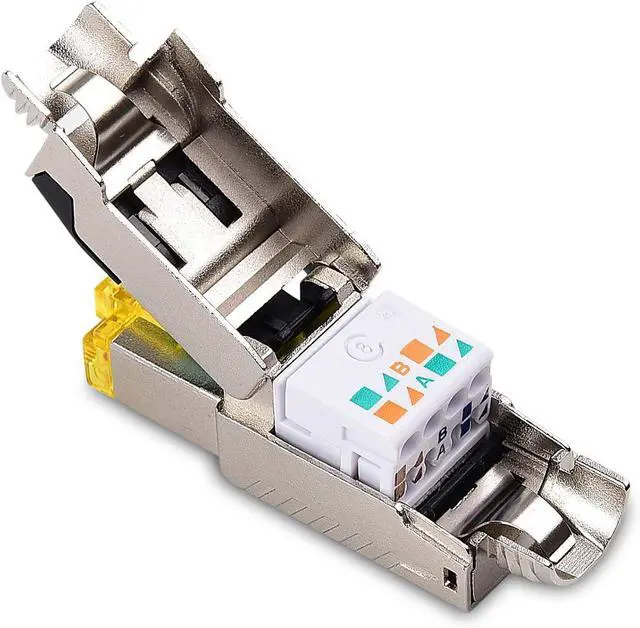 Alt view image 3 of 6 - WRIARICH Cable Matters 6-Pack Tool-Free Shielded Cat6a / Cat6 RJ45 Termination Plug Connector, 10Gbps Cat 6 Plug