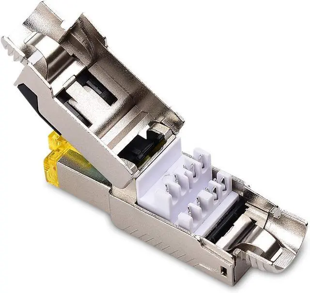 Alt view image 4 of 6 - WRIARICH Cable Matters 6-Pack Tool-Free Shielded Cat6a / Cat6 RJ45 Termination Plug Connector, 10Gbps Cat 6 Plug
