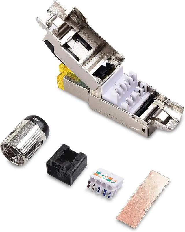 Alt view image 5 of 6 - WRIARICH Cable Matters 6-Pack Tool-Free Shielded Cat6a / Cat6 RJ45 Termination Plug Connector, 10Gbps Cat 6 Plug