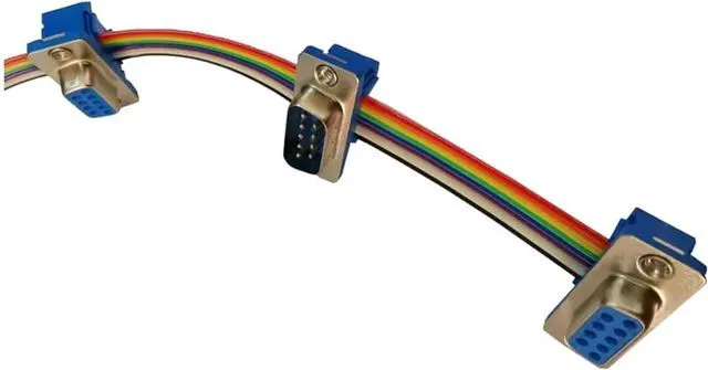Alt view image 3 of 6 - WRIARICH DB9 Male and Female Multi-Port Serial Cable Connecting Serial Parallel Hub RS485 RS232 Extension Cable CAN Test Cable(3 Male 2 Female)
