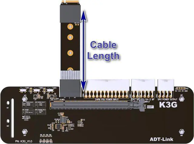 Alt view image 7 of 7 - WRIARICH ADTLINK M.2 NVMe Edge to PCIe x16 Connector eGPU Adapter K43SG 4.0 eGPU NUC/ITX/STX/Notebook PC Gaming (K43SG, 50cm)