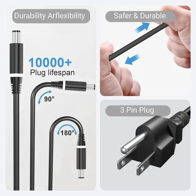 Alt view image 2 of 5 - WRIARICH 240W Laptop Charger Fit for Dell Alienware M17 R1 R2 R3 R4 R5 M17X M18X Area-51m G5 G7 Adapter Power 19.5V 12.3A