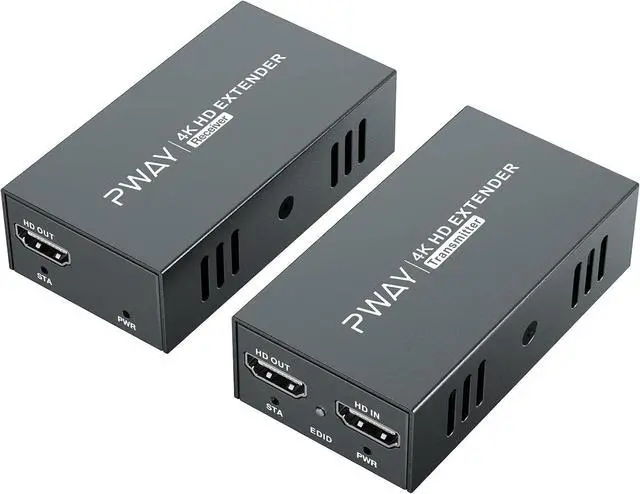 Main image of WRIARICH PWAY 4K @60Hz HDMI Over Ethernet Extender Over CAT5 CAT6 CAT7, HDR10 200Ft Long Distance with Loop Out, Support Poc, HDMI2.0 HDCP2.2