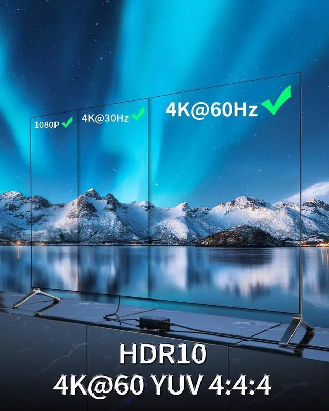 Alt view image 2 of 7 - WRIARICH PWAY 4K @60Hz HDMI Over Ethernet Extender Over CAT5 CAT6 CAT7, HDR10 200Ft Long Distance with Loop Out, Support Poc, HDMI2.0 HDCP2.2