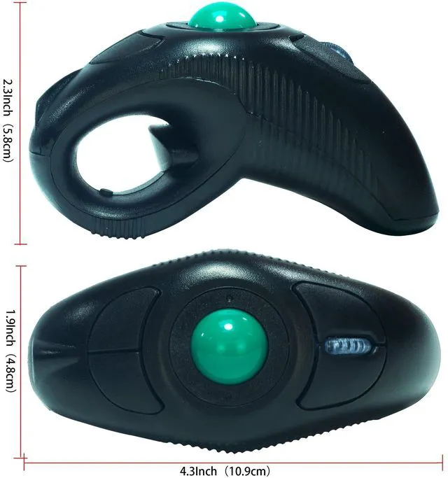 Alt view image 2 of 5 - WRIARICH YUMQUA Finger Handheld Mouse, Trackball Mouse Wireless, 2.4GHz USB Wireless Fingertip with Roller Ball Hand Held Air Mice Track Ball Thumb Ring Mice for PC Laptop Mac Computer