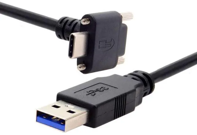 Main image of WRIARICH CY YC 90 Degree Up Down Angled Type Screw Locking USB-C to USB 3.0 Data 5Gbps Cable Type-C for VR Camera Laptop(800CM with Chipset)