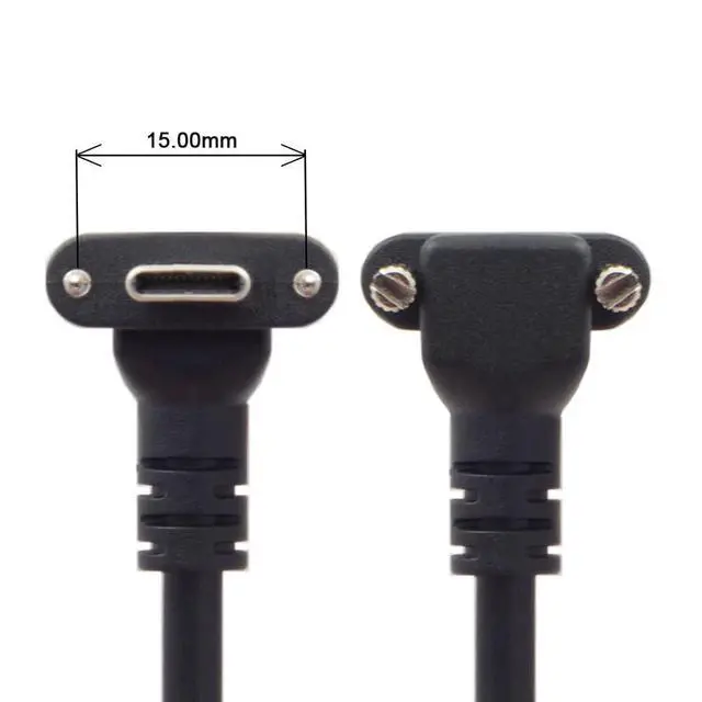 Alt view image 4 of 5 - WRIARICH CY YC 90 Degree Up Down Angled Type Screw Locking USB-C to USB 3.0 Data 5Gbps Cable Type-C for VR Camera Laptop(800CM with Chipset)
